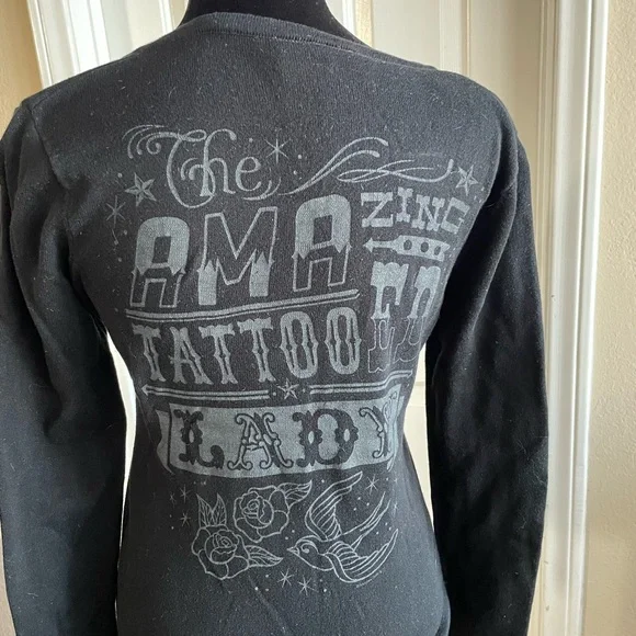 Sourpuss Black Cardigan with Floral Embroidery - Picture 2 of 3